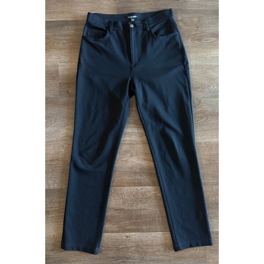 Eileen Fisher Black 5-Pocket Slim Career Pant | Size XS | TENCEL Stretch | Ankle